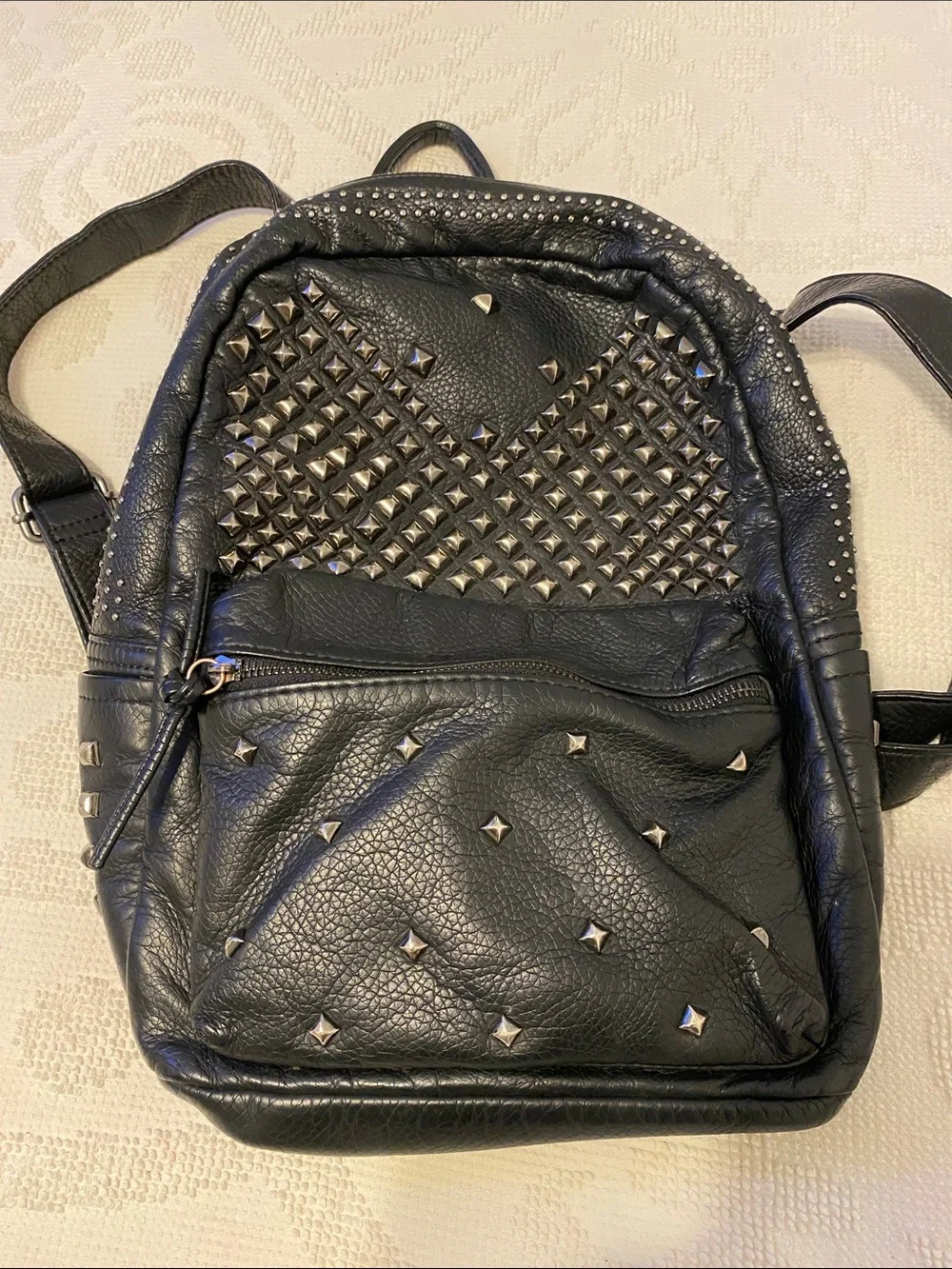 Black Studded Women's Mini Backpack - Trendy Rock-Chic Style